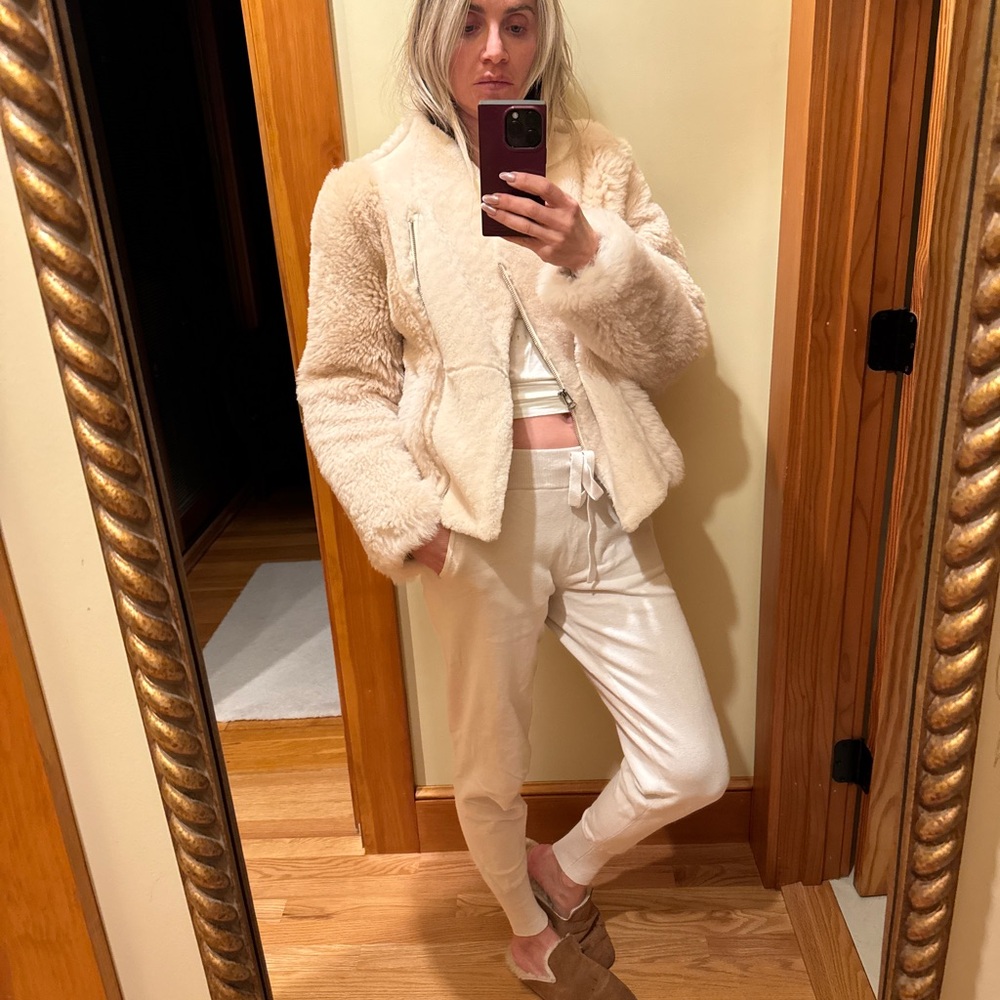 Cole Haan Cream Teddy Jacket